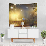 Artistic Bridge Bridges Rope Bridge Bird Lantern L Tapestry